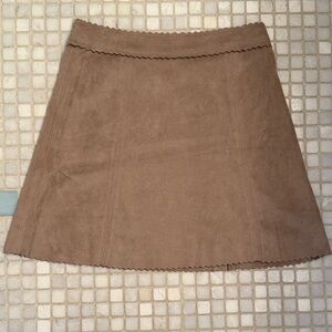 Altar'd State beige suede mini skirt